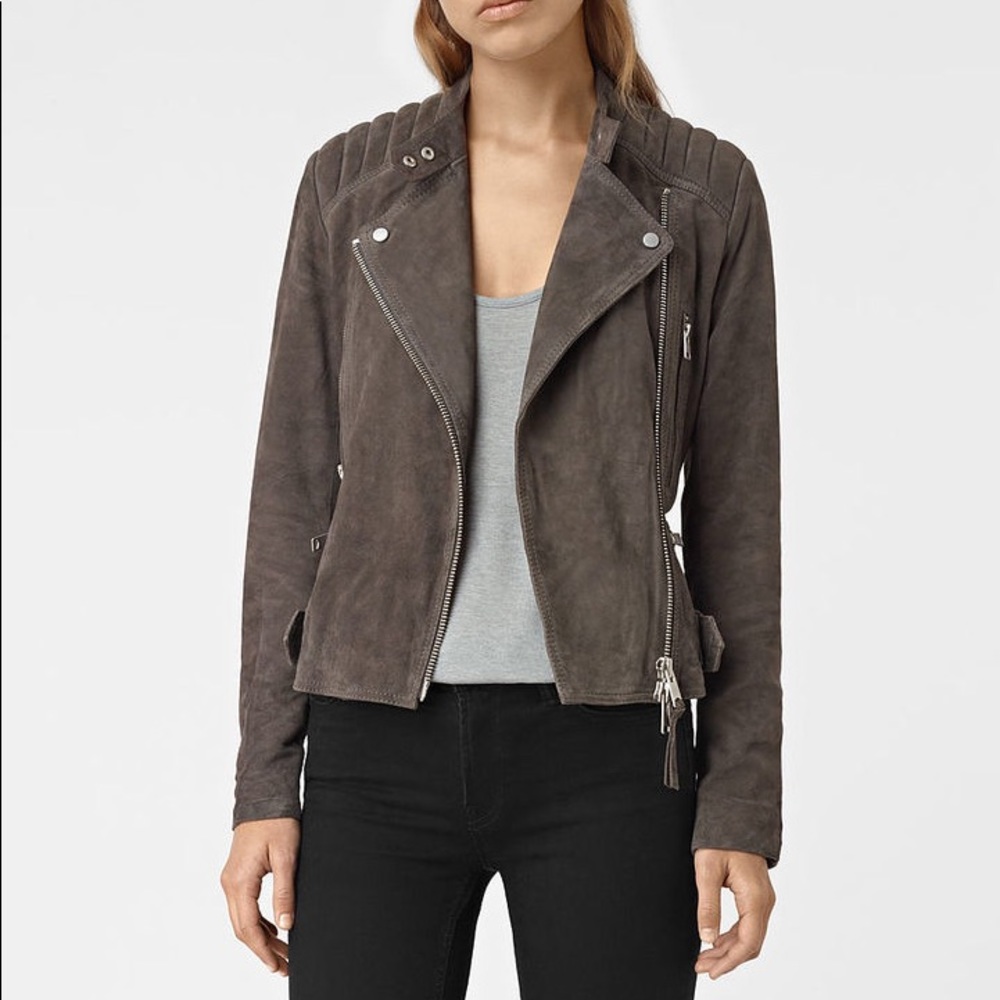 All Saints Suede Biker Jacket